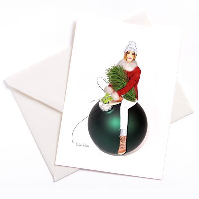 Fröhliche Weihnacht überall – Karte mit Farbkern und Umschlag | 202
