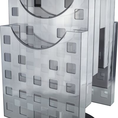 Tischprospekthalter drehbar "the turn grid" 6 x DIN A4 - grau transparent