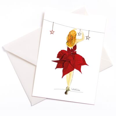 Weihnachtskleid – Karte mit Farbkern und Umschlag | 205