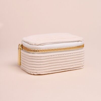 Mini Travel Pouch - Ribbed White