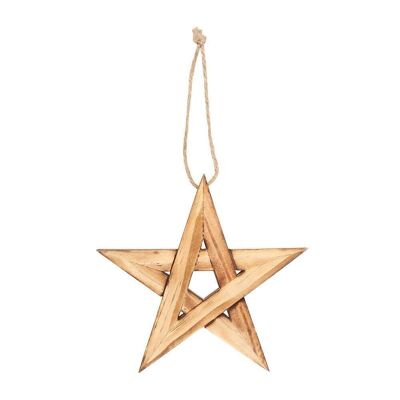 Hängende Pentagramm-Dekoration aus Holz