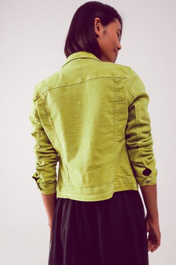 Veste camionneur slim en jean - Citron vert acide 3