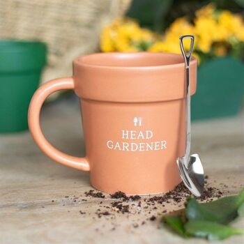 Tasse et cuillère en céramique pour pot de fleurs Head Gardener 1