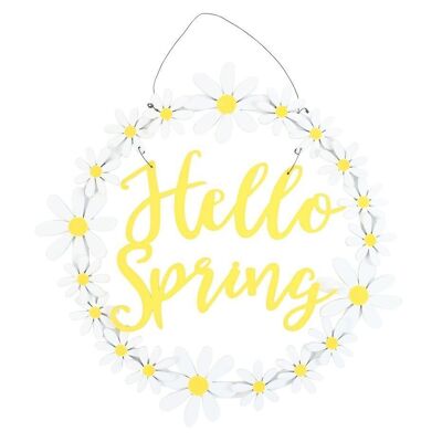 Hallo Frühling hängende Gänseblümchen-Kranz-Dekoration