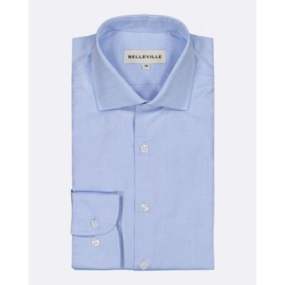 Camicia in popeline blu - Manifattura Belleville