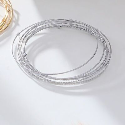 Multi fine silver bangle bracelets