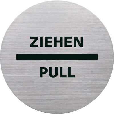 Piktogramm-"ziehen/ pull" "the badge" Edelstahl