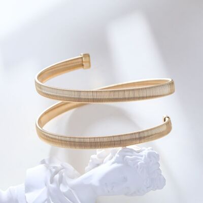 Golden snake spiral bracelet