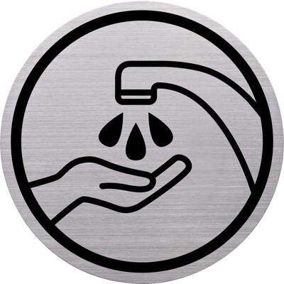 Piktogramm-Hände waschen "the badge" Edelstahl