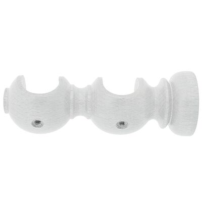 Double Open Smooth Wooden Support 20x118 mm. White