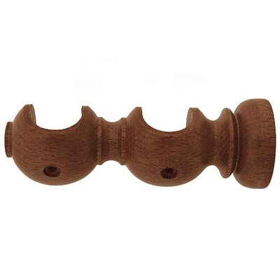 Double Open Smooth Wooden Support 28x120 mm. Walnut