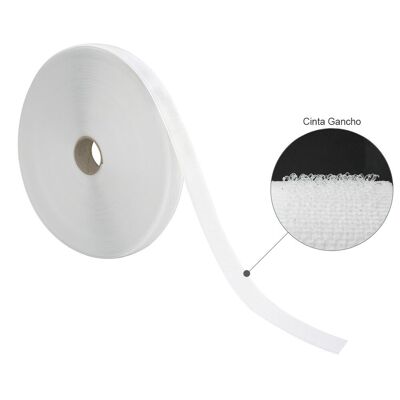 Velcro Hook Tape With White Adhesive Roll 25 meters