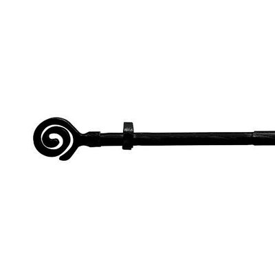 Extendable Metal Curtain Rod 19 mm. Extendable 1, 1/2, 0 Meters Black Spike Without Ring