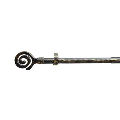 Extendable Metal Curtain Rod "19 mm. Extendable 1, 1 / 2, 0 Meters Black Golden Spike Without Ring