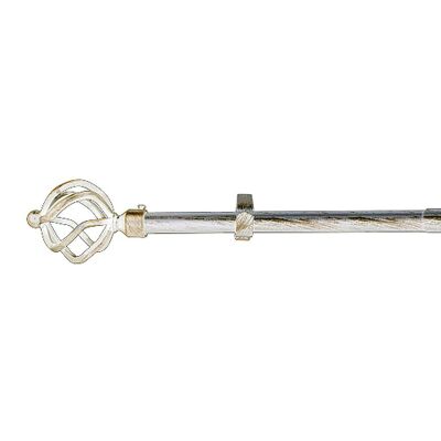 Extendable Metal Curtain Rod "19 mm. Extendable 2.0 / 3.8 Meters Ivory Gold Pineapple Without Rings