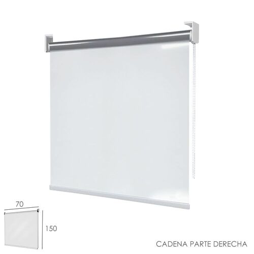 Mampara Cortina Enrollable PVC Transparente,  Medidas 70 x 150 cm. Cadena Lado Derecho