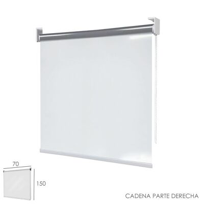 Transparent PVC Roller Curtain Screen, Measurements 70 x 150 cm. Right Side Chain