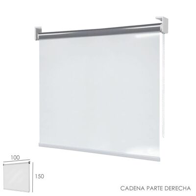 Transparent PVC Roller Curtain Screen, Measurements 100 x 150 cm. Right Side Chain