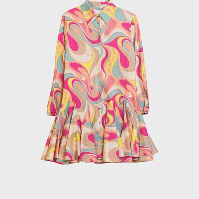 pink psychedelic printed cotton dress