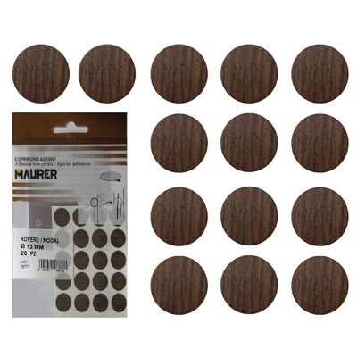 Walnut Adhesive Screw Covers (Blister 20 units)