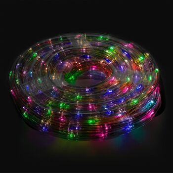 Lumières de Noël Tube lumineux multicolore 240 LED Utilisation extérieure/intérieure Protection IP44 Rouleau 10 mètres
