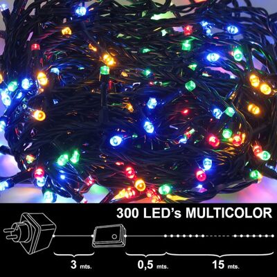 Lumières de Noël 300 Leds Lumière Multicolore Intérieur / Extérieur (IP44)