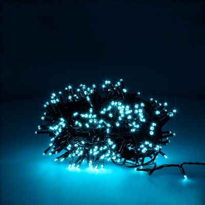Christmas Lights Garland 300 Leds Ice Blue Color. Indoor and Outdoor Christmas Light Ip44