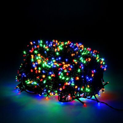 Christmas Lights Garland 1000 Multicolor Leds. Indoor and Outdoor Christmas Light Ip44