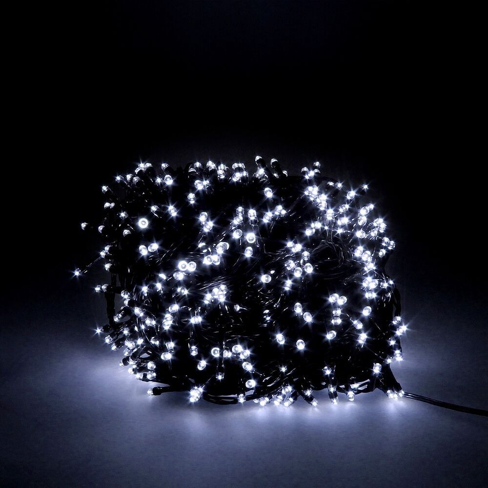 Guirlande de Lumières de Noël 1000 Leds Couleur Blanc Froid. Lumière de Noël intérieure et extérieure Ip44