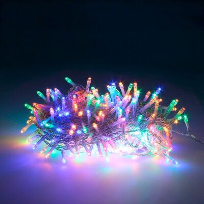 Christmas Lights Garland 300 Leds Multicolor Color.  Indoor and Outdoor Christmas Light Ip44.  Transparent Cable.