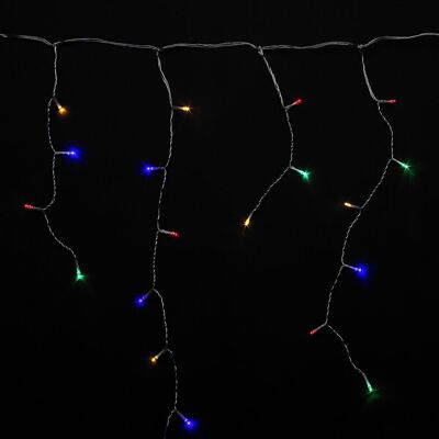 Ghirlanda Luci Tenda Natalizia 3x1 Metri 115 Led Multicolori.  Luce natalizia da interno ed esterno Ip44.  Cavo trasparente.