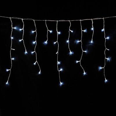 Guirnalda Luces Navidad Cortina 3x0,  Metros 128 Leds Blanco Frio. Luz Navidad Interiores y Exteriores Ip44. Cable Transparente.