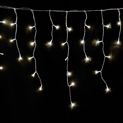 Weihnachtsvorhang Lichterkette 10x1 Meter 345 warmweiße LEDs. Weihnachtsbeleuchtung für den Innen- und Außenbereich Ip44. Transparentes Kabel