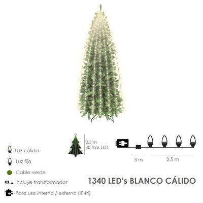 Guinalda Weihnachtsbeleuchtung 1340 LEDs warmweiße Wasserfall-Baumabdeckung. IP44. Weihnachtslicht für drinnen und draußen