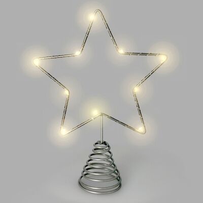 Girlande Weihnachtsbeleuchtung Dekoration Stern Weihnachtsbaum Licht Warmweiß 10 Leds. IP20-Schutz für den internen Gebrauch. 2 AA-Batterien