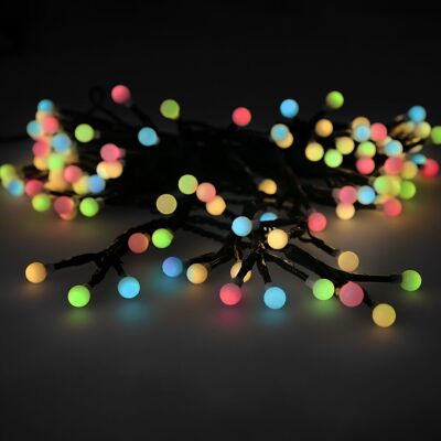 Christmas Lights Garland Sphere 120 Leds Multicolor Light. Outdoor / Indoor Use Ip44