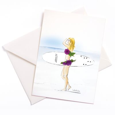 Andiamo a fare surf - carta con anima colorata e busta | 038