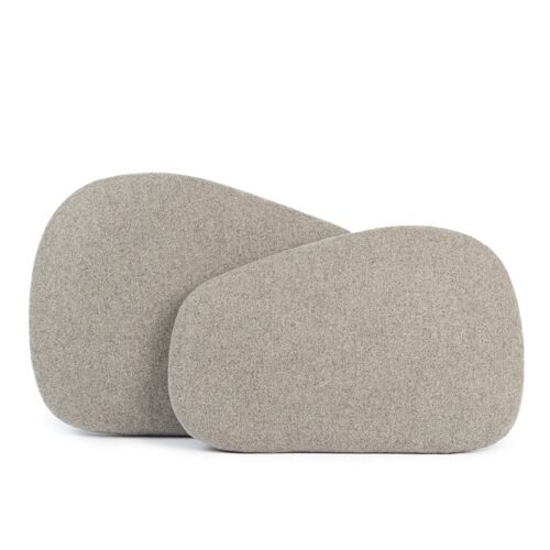 Decorative woolen cushions, light grey | KUPSTAS