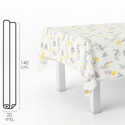 Compra Tovaglia rettangolare in tela cerata con fiori gialli. PVC