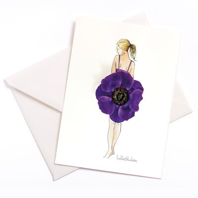 Crowned Anemone Card with Color Core and Envelope | 005