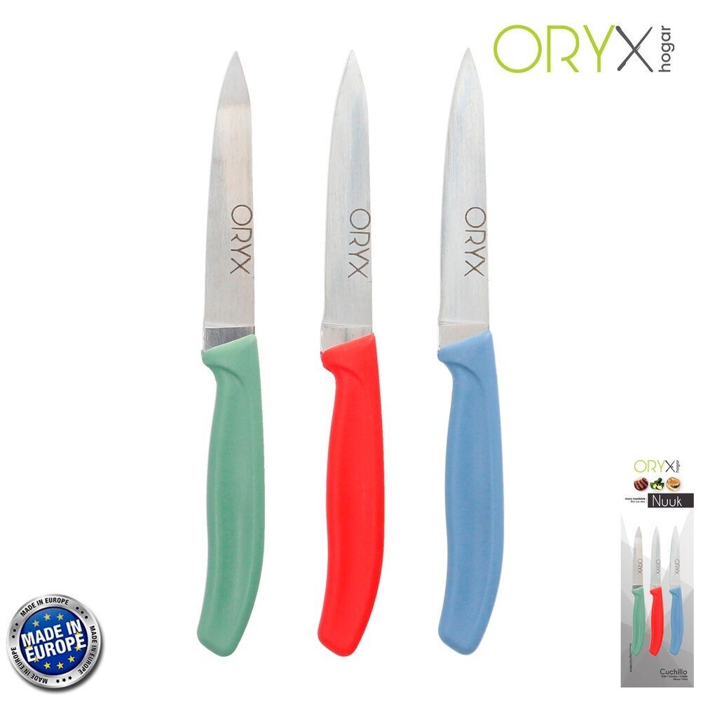 Nuuk Peeling Knife Stainless Steel Blade 9 cm. Assorted Colors (Blister 3 Pieces)