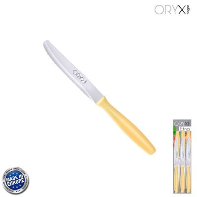 Etna Table Knife Stainless Steel Serrated Blade 10 cm. Yellow (Blister 6 pieces)
