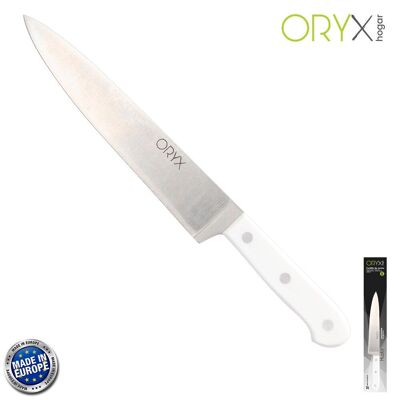Husky Kitchen Knife 20 cm. Stainless Steel Blade, Meat Knife, Fish Knife, Chef Knife, White Ergonomic Handle