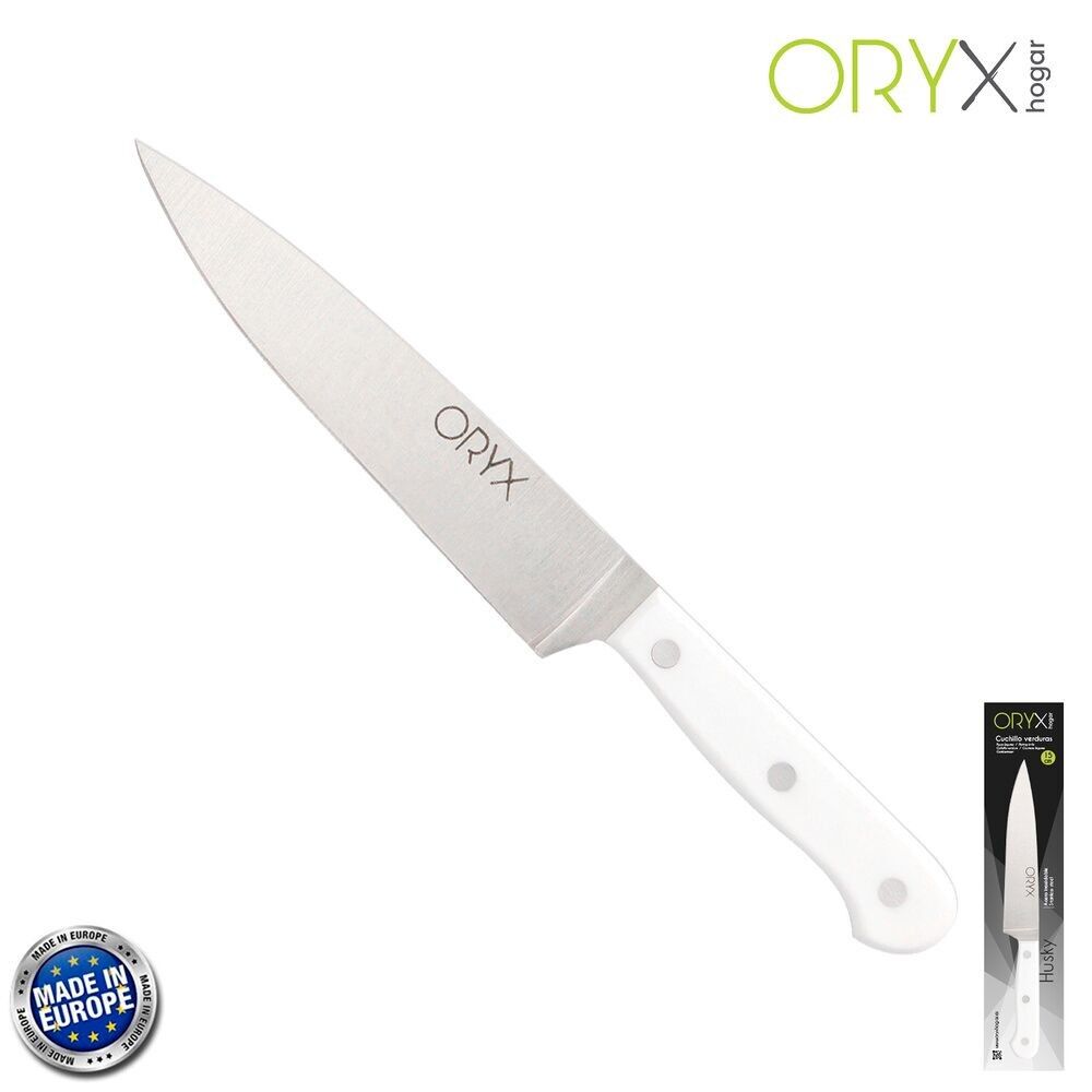 Husky Vegetable Knife 15 cm. Stainless Steel Blade, Vegetable Knife, Vegetable Cutting Knife White Ergonomic Handle