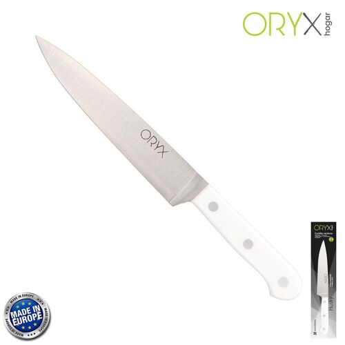 Cuchillo Husky Verduras 17 cm. Hoja Acero Inoxidable,  Cuchillo Verduras,  Cuchillo Cortar Verduras Mango Ergonomico Blanco