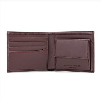 Portefeuille avec poche à monnaie en marron marron et rouge 3