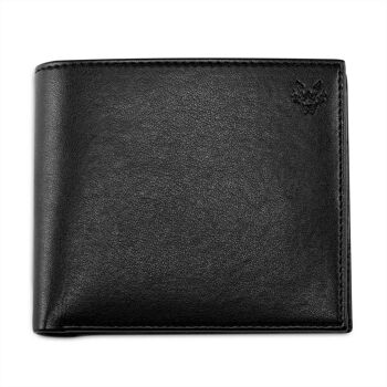 Portefeuille avec poche à monnaie en noir et bleu cobalt 2