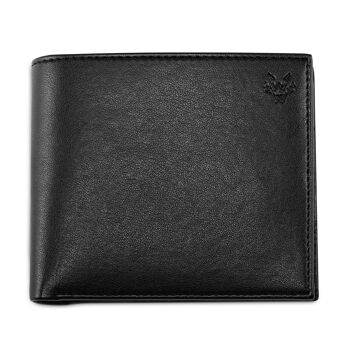 Portefeuille avec poche à monnaie en noir et rouge 2