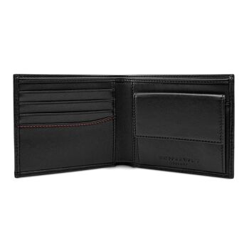Portefeuille avec poche à monnaie en noir et rouge 3