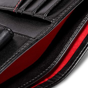 Portefeuille avec poche à monnaie en noir et rouge 4